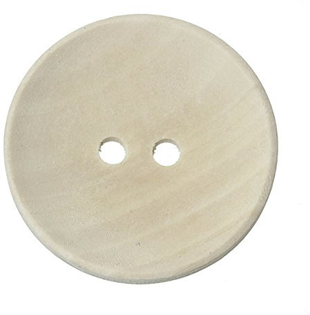 SiAura Material ® - 10 Stück Holzknöpfe, Natur, 2 Löcher, 30 mm