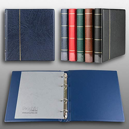 Prophila Collection Album A5 Standard-Ringbinder für Münzen Banknoten Postkarten ETB (blau)