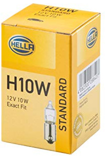HELLA 8GH 002 473-191 Bulb - H10W - Standard - 12V - 10W - Socket Type: BA9s - Box - Quantity: 10