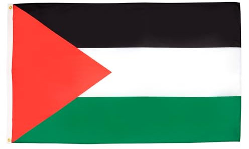 AZ FLAG - Bandera Palestina - 90x60 cm - Bandera Palestina 100% Poliéster Con Ojales de Metal integrados - 50g - Colores Vivos Y Resistente A La Decoloración