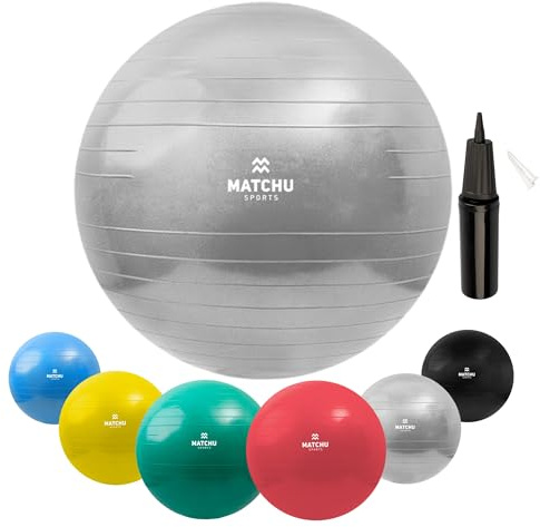 Matchu Sports | Fitnessball | Gymnastikball | Fitness Ball | Sitzball | Schwangerschaftsball | Inklusive Pumpe | 45-85 cm
