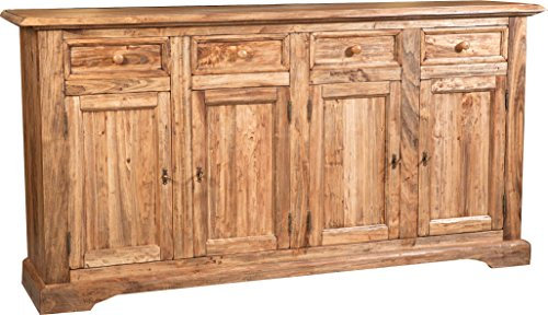 Biscottini Kommode Holz massiv Made in Italy - Sideboard Wohnzimmer 202x45x103 cm - Buffetschrank landhausstil - Sideboard Holz
