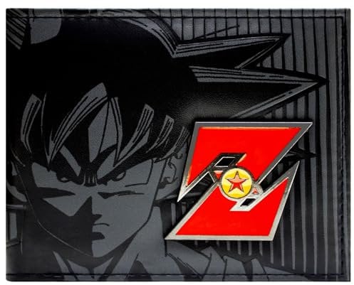 Toei Dragonball Z Goku Red Metallabzeichen Schwarz Portemonnaie Geldbörse