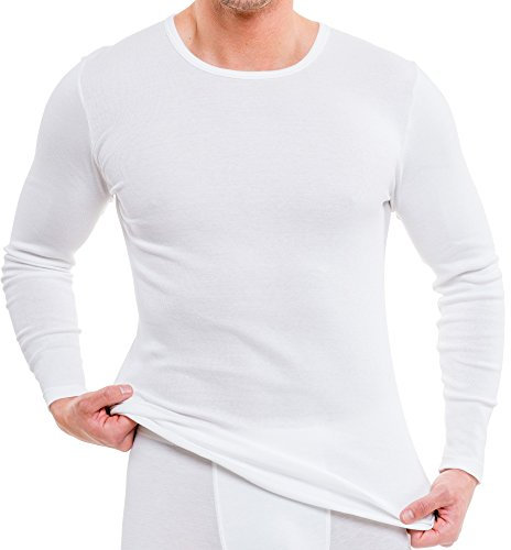 HERMKO 63640 Herren Langarm Funktionsshirt atmungsaktiv, Größe:D 5 = EU M, Farbe:weiß