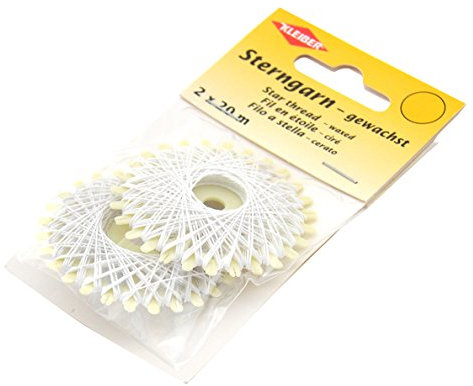 Kleiber 20 m gewachstes Baumwollgarn, 2-er Set, weiß