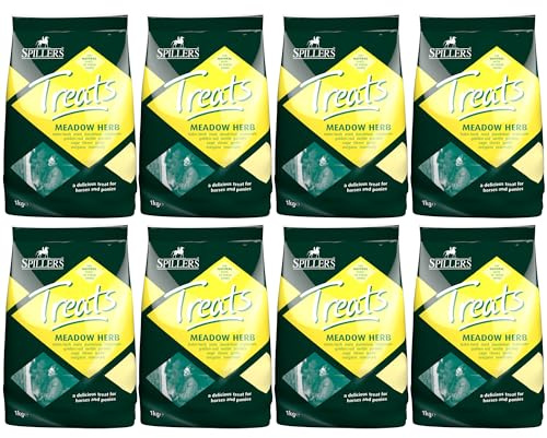 SPILLERS Meadow Herb Horse Treats (1kg x 8) | Delicious Treat to Reward Horses and Ponies, Fresh Herbal Flavoured Horse Treats