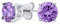 Runde Lavendel Lila Zirkonia Brillant Solitär AAA CZ Ohrstecker Sterling Silber Simulierter Alexandrit
