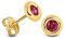 MIORE Schmuck, Ohrringe Damen, Ohrstecker Gold 375 9 Kt Gelbgold, Damenohrringe mit Rubin Stein in Zargenfassung, goldene Ohrstecker Damen, Ohrschmuck