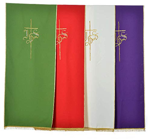 Pultbehang IHS Symbol und Kreuz Polyester, rot