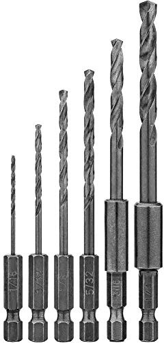DEWALT DW2551 6 Piece 1/16-Inch to 1/4-Inch Hex Shank Twist Drill Assortment