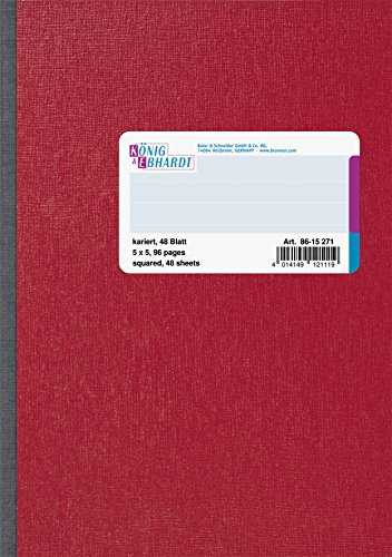 K + E König & Ebhardt 8615271 Kladde / Notizheft (A5, 48 Blatt, kariert, 70g/m²), 3 Stück