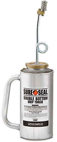 Forestry Suppliers Sure-Seal Double-Bottom Drip Torch | Heavy Duty 15 Gauge Aluminum Canister | Big Mouth for Easy Filling | Fuel Trap & Check Valve for Protection | Oil Proof Gaskets
