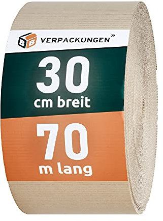 BB-Verpackungen Rollenwellpappe|Wellpappenrolle|Hochwertige Verarbeitung für sicheren Versand & Lagerung|Umweltfreundlich & recyclebar|Vielseitig einsetzbar|Deutsche Qualitätsstandards|0,3 x 70 m
