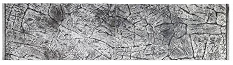 3D Aquarium Rückwand dünn Schieferoptik grau 200x50/197x45cm Aquarienhintergrund 2 Teilig