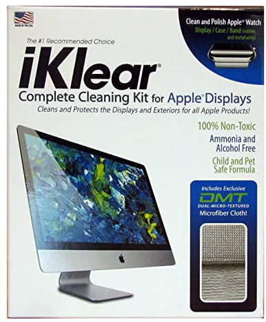 iKlear 17284 Kit complet de nettoyage pour écrans Cinema Display/iPod/iPhone/iPad/MacBook Pro/Mac Pro/TV HD