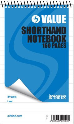 Silvine Shorthand Spiral Notebook 5x8 160 Pages Ruled - Pack of 12