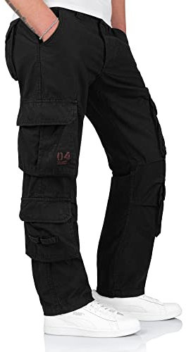 Surplus Raw Vintage Airborne Slimmy Herren Cargo Vintage Hose, Schwarz, S