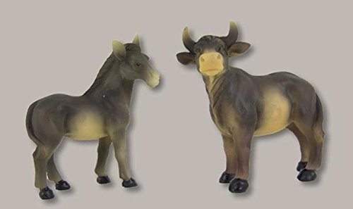 Unbekannt Krippenfiguren Ochs und Esel 2tlg, geeignet für 10cm Figuren