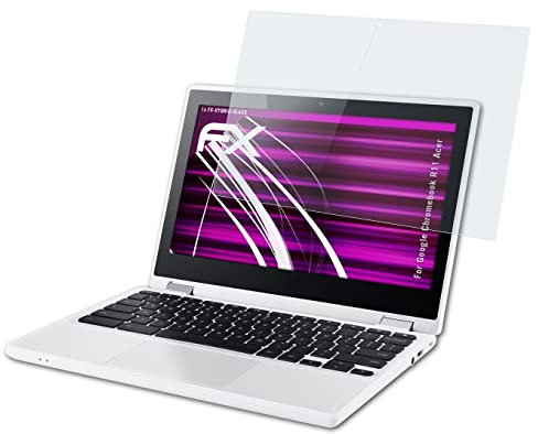 atFoliX Glasfolie kompatibel mit Google Chromebook R11 Acer Panzerfolie, 9H Hybrid-Glass FX Schutzpanzer Folie