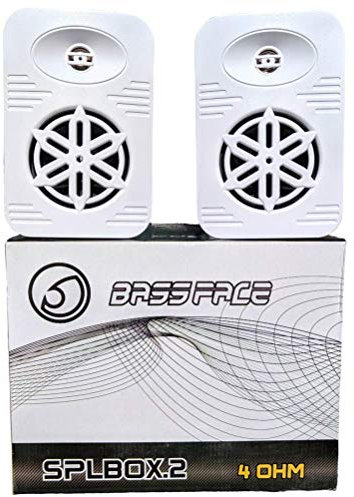BASS FACE SPLBOX.2P casse impermeabili waterproof bianche 200 watt rms 400 watt max piscina barca casa ristorante pizzeria hotel bar pub 2 pezzi con staffe da parete