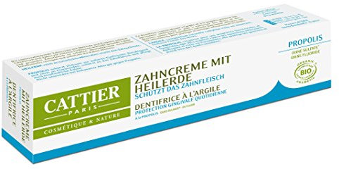 Cattier Zahncreme mit Heilerde und Propolis, Naturkosmetik, 3er Pack (3 x 75 ml)