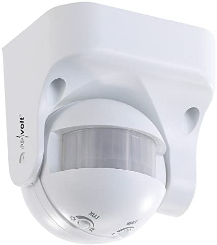 revolt Bewegungsmelder aussen: Vertikal schwenkbarer 180°-PIR-Bewegungsmelder, 230 V, IP44 (PIR Bewegungsmelder aussen, Outdoor, Dämmerungsschalter)