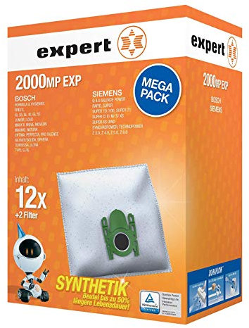 Expert 2000 MP EXP Staubbeutel Megapack 12x 2000EX und 2x Microfilter für Bosch Siemens