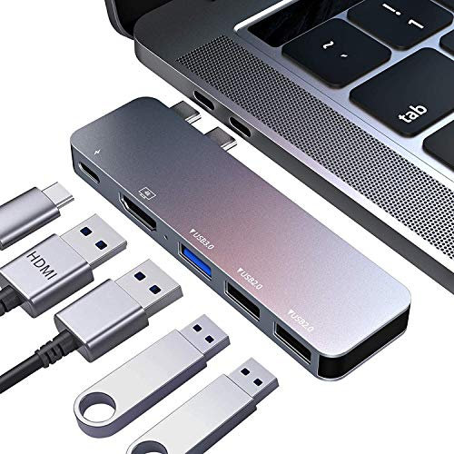 USB C Adapter for MacBook Pro 2020, MacBook Adapter HDMI, MacBook Air M1 USB Multiport USB C Hub with 4K HDMI, Thunderbolt 3, for MacBook Pro 13-16 2021-2016, MacBook Air 2021-2018