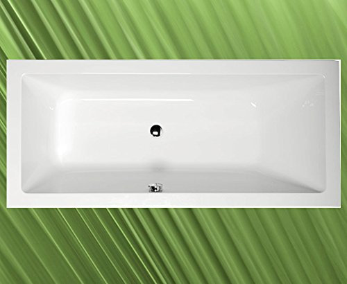 Badewanne MIMOA 170x75cm mit Wannenfüßen, Acryl in weiß