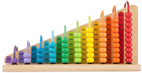 Melissa & Doug Abaque, Boulier pour additionner et soustraire en bois, Jouet classique en bois, Jouet de développement, Jeux d'apprentissage Montessori, Cadeau pour garçons et filles de 3 4 5 6 7 ans