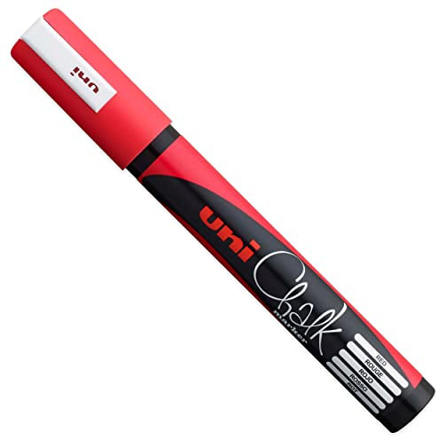 Uni-Ball 186221 - Fenster- & Kreidemarker UNI CHALK PWE-5M, 1,8 - 2,5 mm, Rundspitze, weiß