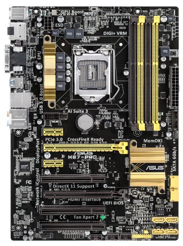 Asus 90MB0E90-M0EAY5 Mainboard Sockel LGA 1150 (ATX, Intel H87, 4X DDR3 Speicher, 6X SATA III, DisplayPort, DVI-D, HDMI, 4X USB 3.0)