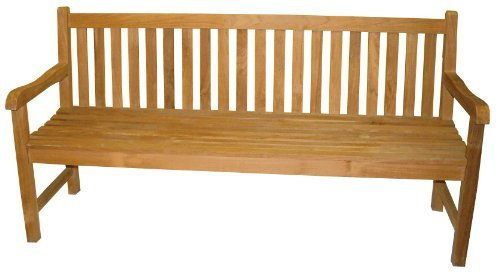 Gartenbank 180cm Teak Picadelly Teakholz mit Armlehne Sitzbank Holzbank Bank