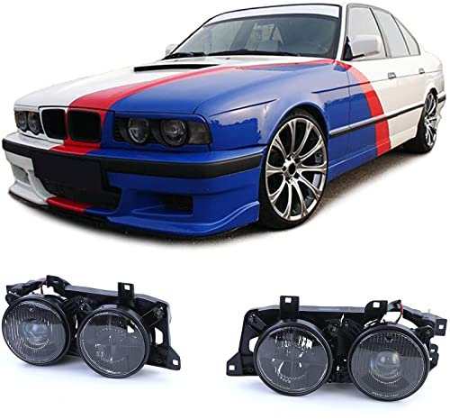 Scheinwerfer schwarz smoke Paar passend für BMW 5er E34 88-95 7er E32 88-94