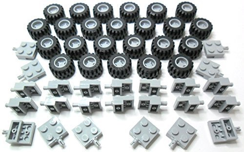 Lego City - Wheel, Pneu et Axle-Set Gris - 72 pièces. Livraison comme illustré en Blister.
