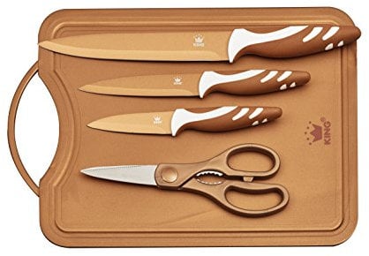 King 10001657 Knife Board, Stainless Steel, Copper/Copper, 36 x 25 x 2.5 cm/5 Units