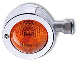 ShinYo Motorrad Blinker E geprüft Blinker Bullet Pike 12V/10W M10 Metall Ø58 mm chrom