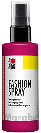 Marabu 17190050005 - Fashion Spray himbeere 100 ml, Textilsprühfarbe, m. Pumpzerstäuber, für helle Textilien, weicher Griff, einfache Fixierung, waschbeständig bis 40°C, tolle Effekte auf Stoff