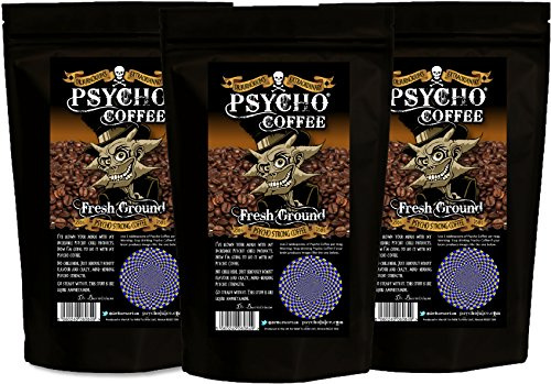 Psycho Coffee - Fresh Ground Psycho Strong Coffee - 3 x 250g Bags