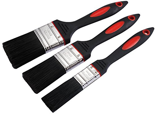 Draper Redline 78628 Soft Grip Paint Brush Set (3-Piece),Black