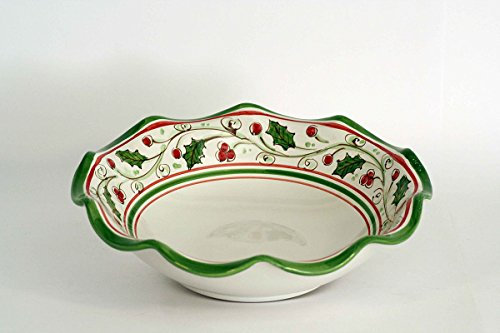 CEAR ceramiche – Frutero festoneado de cerámica de Caltagirone, frutero centro de mesa de diseño elegante