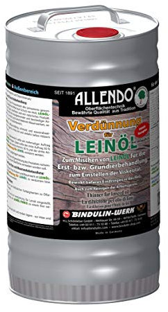 Verdünnung Leinöl-Firnis/Leinöl-Halböl inkl.1 Pinsel zum Auftragen (5 Liter)