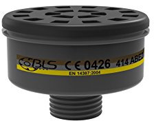 Gefahrstoff Gasfilter A2B2E2 (EN 14387) gegen Gase und Dämpfe von organischen Verbindungen, Siedepunkt > 65 °C, Anorganische Gase und Dämpfe, z. B. Chlor, Schwefelwasserstoff, Blausäure