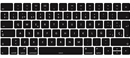 MiNGFi Silikon Spanisch Tastaturschutz für Apple Magic Keyboard A1644 (2015-2016) EU/ISO Tastaturlayout - Schwarz