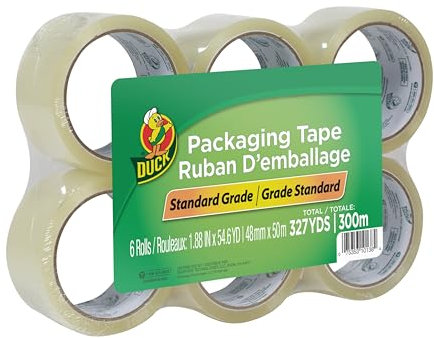 Duck Marken-Verpackungsklebeband, 6 Rollen, 4 cm x 54 m, transparent (1362513)