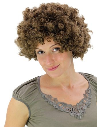 WIG ME UP - PW0011-P8 Braune Afroperücke Foxy Brown Funk Disco Mittelbraun