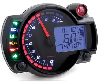 Koso Multifunctional Speedometer RX2N+ GP Style max 20000 RPM | Multifunktionaler Digitaltachometer mit LCD Display, Steckertyp W2/W3, Schaltblitz, Wasser-/Öltemperatur, Tankanzeige, Uhr