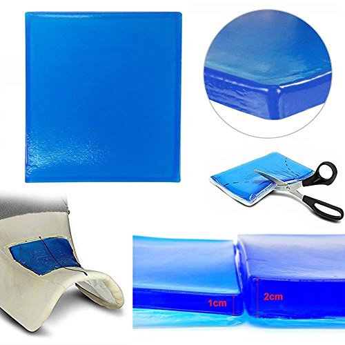 PLSUSJHAO Motorrad Gel Sitzkissen Straßenrad Sitz Gel Pad Sitzkissen Dämpfung Matte Komfortable Weiche Kissen Stoßdämpfung Matten Kissen Dirtbike Sitzpolster DIY Sitz Zubehör Blau 25 x 25 x 2 cm