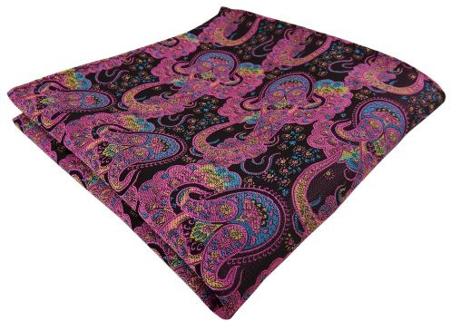 TigerTie Designer Einstecktuch in lila rosa türkis Paisley gemustert