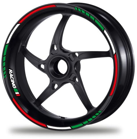PROFILETEC.COM FELGENRANDAUFKLEBER GP Tricolore Style Felgenaufkleber Italia Italien Italy (Motiv 1)